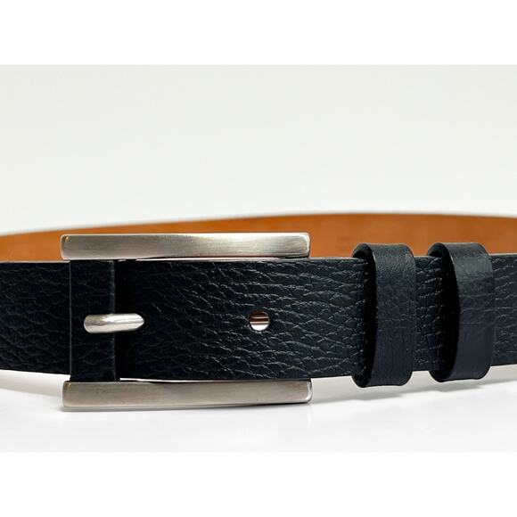 Talbots Genuine Italian Textured Black Leather Belt/S - Picture 1 of 7